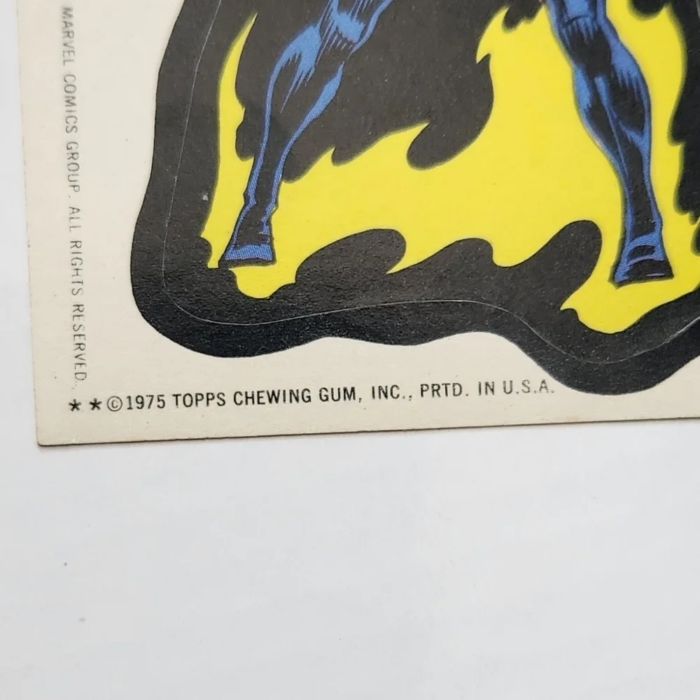 🧛‍♂️VINTAGE 1975 Topps Marvel Comic Book Heroes MORBIUS Sticker - Rare Tan Back